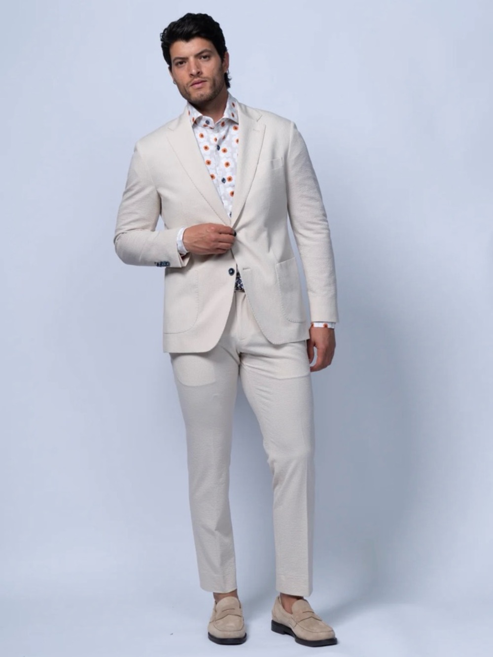 Men's Cream Lightweight Blazer 7 downie st 42R seersucker summer spring